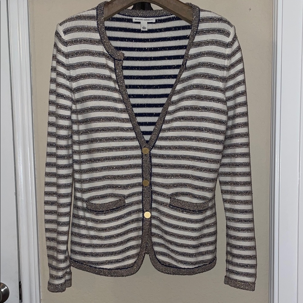 Banana Republic Striped Women's Sweater Cardigan